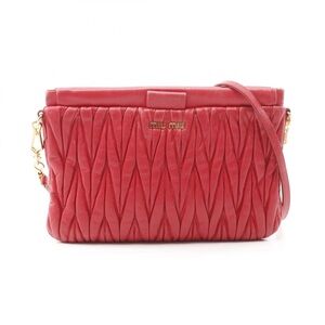 Miu Miu Red Quilted Leather Shoulder Bag
